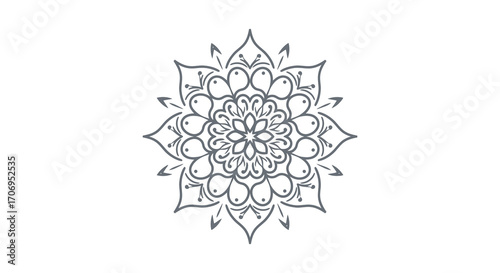 intricate floral mandala design with symmetrical patterns and delicate petals
