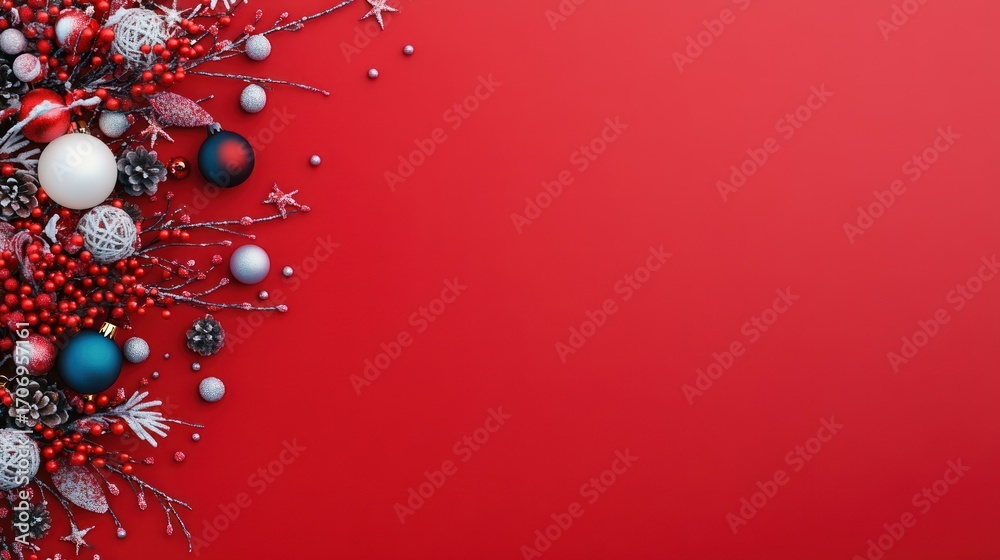 Fototapeta premium Christmas decorations border design