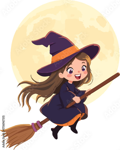 witch with broom