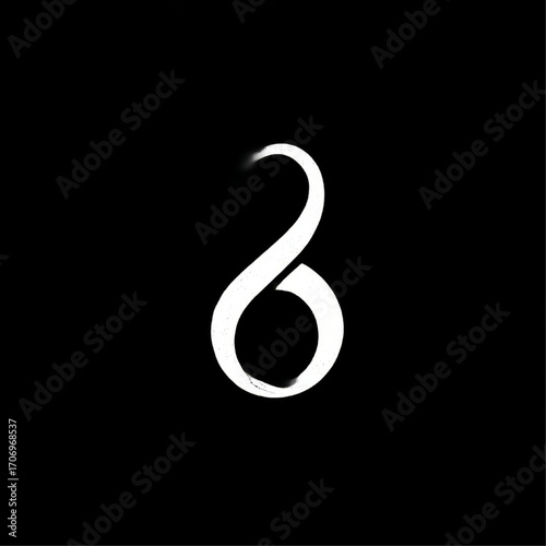 Stylized number two illustration, white on black, representing numerical value and modern design
