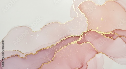 優美なピンクゴールド 繊細なインクアート 柔らかな光 (Yuubina pinku gorudo sensai na inku aato yawarakana hikari) Translation: Elegant pink gold, delicate ink art, soft light. AI Generated