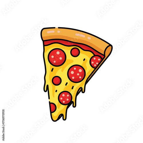Pizza Slice Vector – Flat Minimal Food Illustration