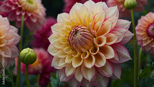 Dahlia macro closeup