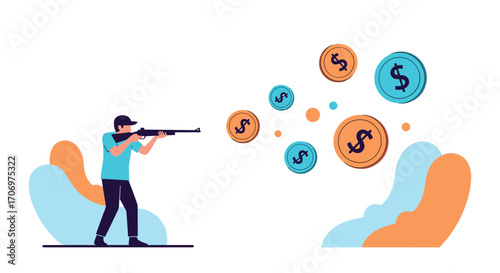 Aiming for financial goals with precision strategy and resourceful pursuit of wealth