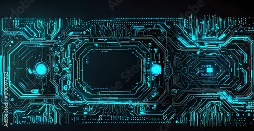 abstract technology background with moving lines and dots for network digital data concept 