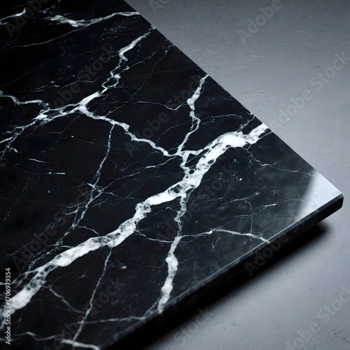 Dark matte marble with silver vein details—luxury and moody background for premium packaging and web hero images.