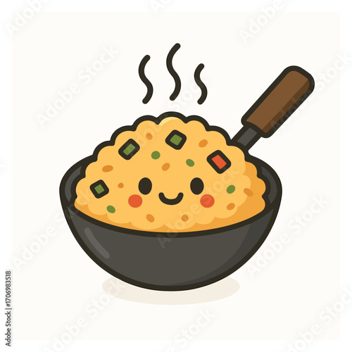 Kawaii Fried Rice in Wok (Nasi Goreng)