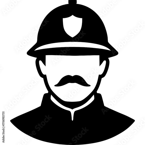 Minimalistic city guard silhouette