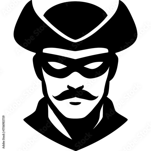 Minimalistic black duelist head silhouette