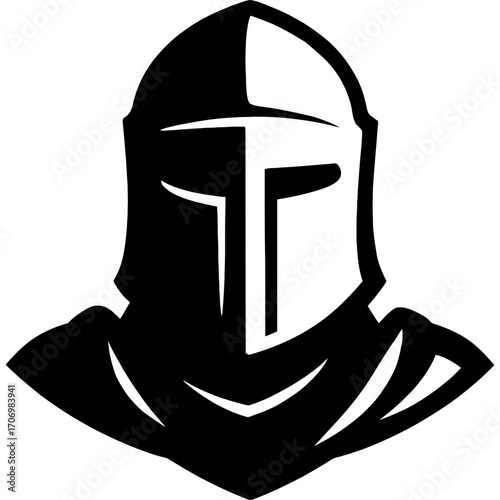Minimalistic templar head silhouette