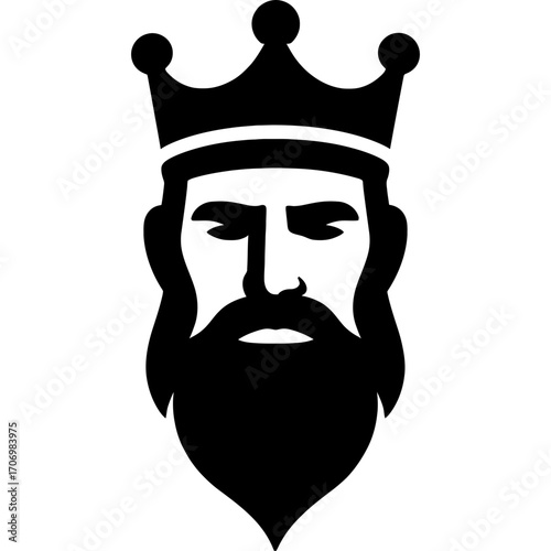 Minimalistic black king head silhouette