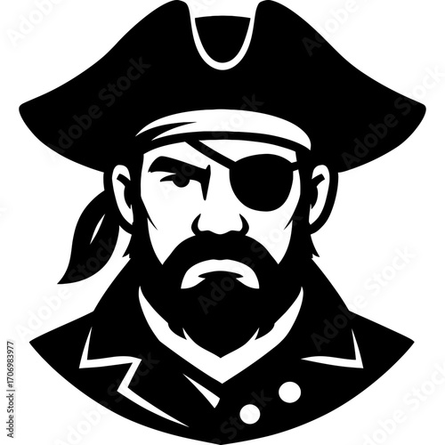 Minimalistic pirate quartermaster silhouette