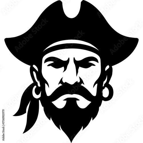 Minimalistic corsair head silhouette