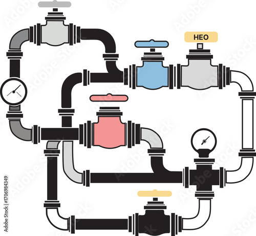 illustration of pipes adn valve
