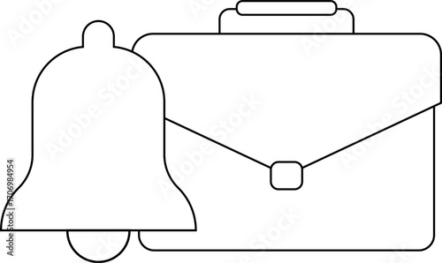 bell icon and briefcase icon with white background