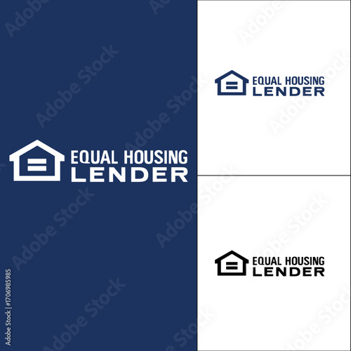 Equal housing lender logo design promoting fair and accessible Vector