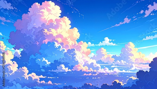 Vibrant, stylized cloudscape