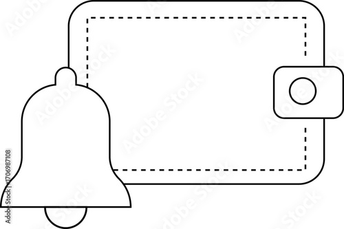 bell icon and wallet icon with white background