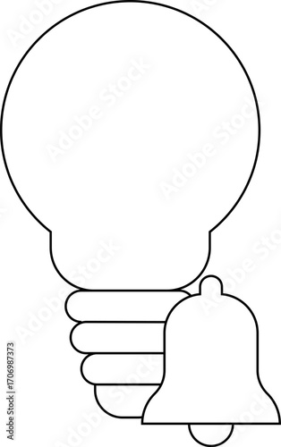 bell icon and light bulb icon with white background