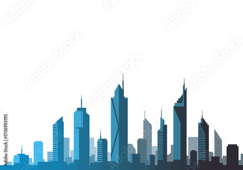 Modern City Skyline Architecture Illustration.