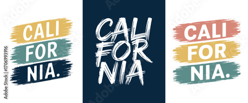 California typography lettering graphic brush stroke retro style modern bold text art for apparel poster print travel t shirt design