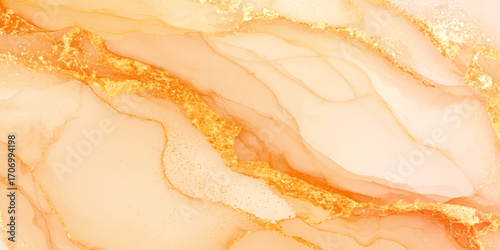 Luxurious gold and vibrant orange marble texture with intricate natural veins, perfect for elegant backgrounds, premium designs, abstract art, interior visuals, and creative projects inspiration.