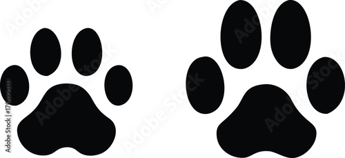 cat and dog paw prints vector icon 
