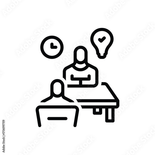 Black line icon for advisory solutions