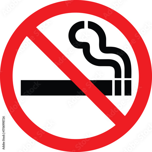 No smoking, No vaping combined sign. High resolution vector icon 
