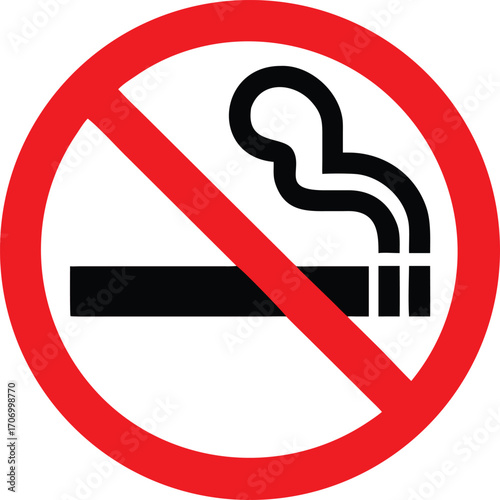 No smoking, No vaping combined sign. High resolution vector icon 
