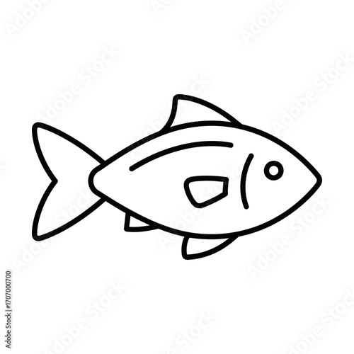 fish line icon representing aquatic animal and marine life illustration