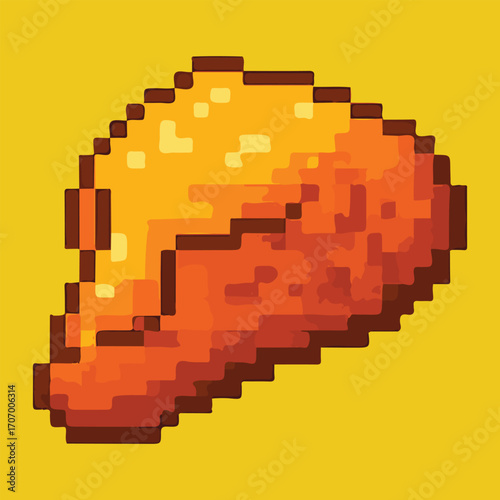 fried chicken with cheese pixel art, eps 10 illustration 1
