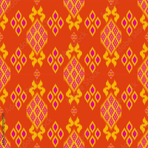 popular Thai silk pattern for textile industry this pattern is originated in Thailand and this Thai texture is used for Thailand father and mother day and Thai traditional costume outfit dress shirt
