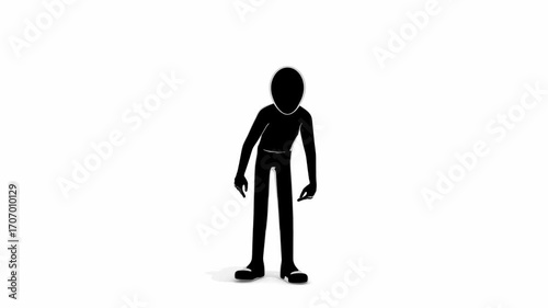 Dizzy, drunk, and staggering. A 3D illustration of a man walking unsteadily. This video footage expresses a feeling of unwellness or pain, such as being drunk and unsteady on one's feet, or having a h