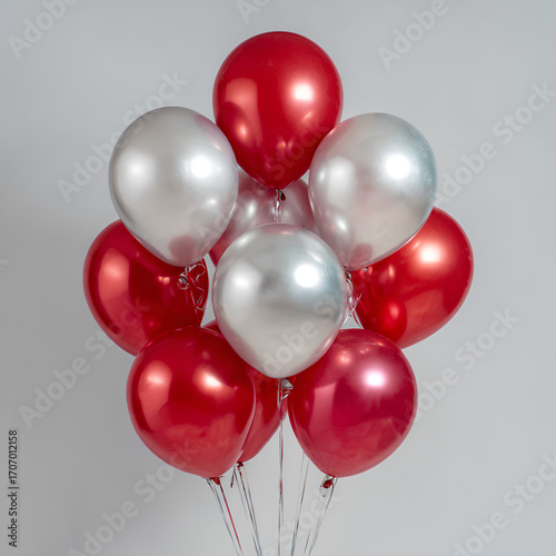 red and grey balloons