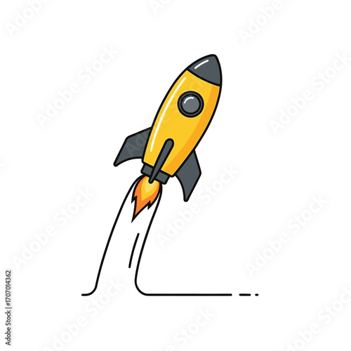 Rocket Icon – Startup Business Flat Vector Illustration
