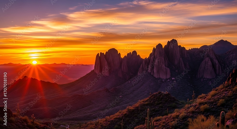 Fototapeta premium Majestic Sunrise Over Alpine Peaks.
