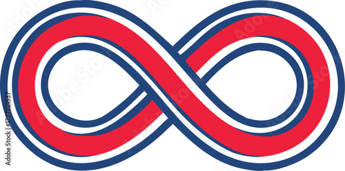 Red and Blue Double Lined Infinity Symbol  loop endless  style vector illustration EPS file download


