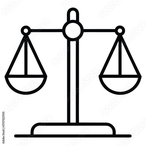 Scale of Justice Icon – Law and Equality Vector
