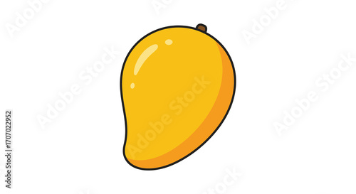 a vibrant yellow mango with smooth skin and small stem