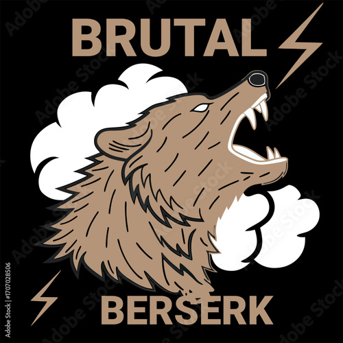 Brutal Berserk Roaring Bear with Lightning