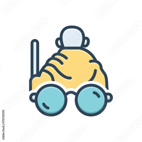 Color illustration icon for gandhi Jayanti