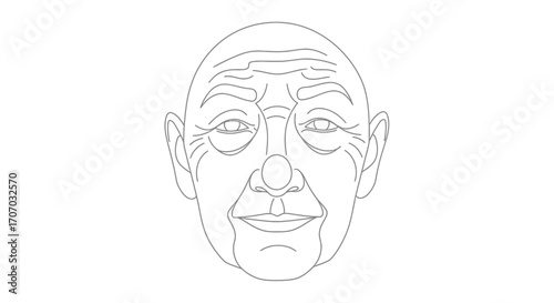 A line drawing of an elderly man's face with wrinkles on a white background, celebrating the International Day of Older Persons.
