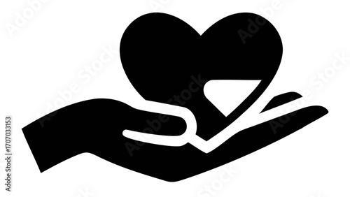 Hand cradles heart symbol representing love, care, and compassion for others