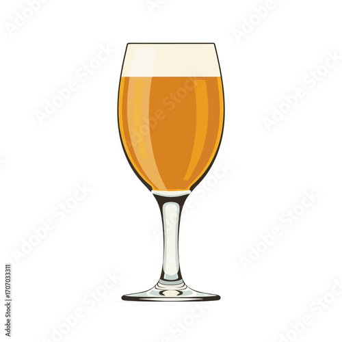 Beer Glass Vector – Flat Minimal Drink Illustration