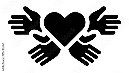 Hands cradling a heart symbol, representing love, support, unity, and care for each other
