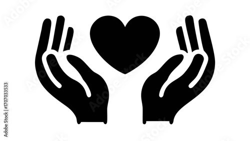 Hands cradling a heart, symbolizing love, care, support, and compassion for any cause