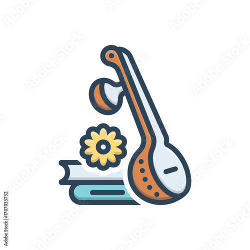 Color illustration icon for basant panchami
