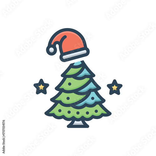 Color illustration icon for christmas