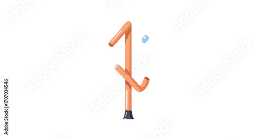 An orange numeral '1' with a water droplet on a plain white background, symbolizing the International Day of Older Persons with a simple and informative design.